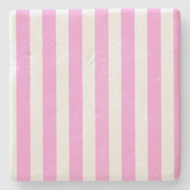 Rosa und weiße Streifen Steinuntersetzer