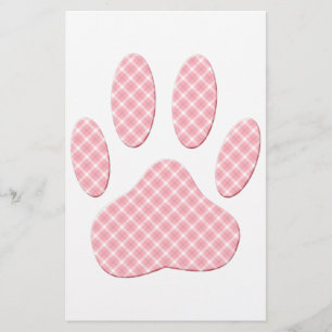 Rosa und weiße Tartan Dose Pfosten drucken Briefpapier