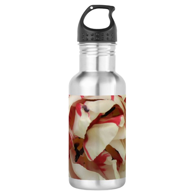 Rosa und weiße Tulip Trinkflasche (Vorderseite)