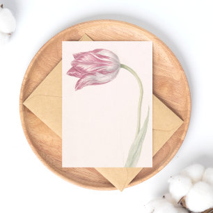Rosa und weiße Tulpe - Vintage-Fine-Art Postkarte