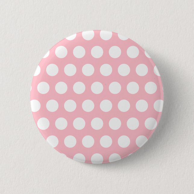 Rosa und weiße Tupfen Button (Vorderseite)