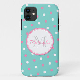 Rosa und weiße Tupfen Case-Mate iPhone Hülle