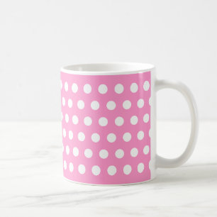 Rosa und weiße Tupfen Kaffeetasse