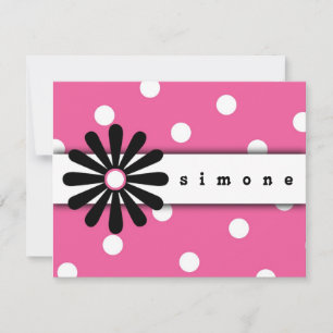 Rosa und Weiße Tupfen-Notizkarte Mitteilungskarte