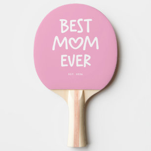 Rosa und Weiße verspielte Herz-Beste-Mutter-aller- Tischtennis Schläger