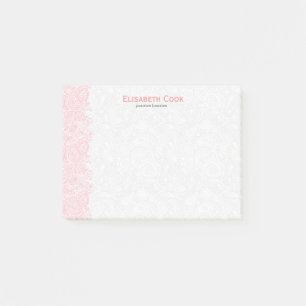 Rosa und weiße Vintage-Paisley-Spitze Post-it Klebezettel