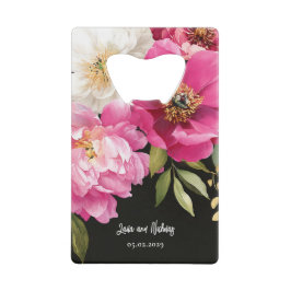 Rosa und weiße Wasserfarben-Blütenhochzeit Geldbeutel Flaschenöffner