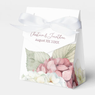 Rosa und weiße Wasserfarben Hortensienblüten Geschenkschachtel