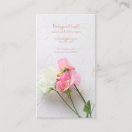 Rosa- und weißeder süßen Erbsen Mamma Telefonnummerkarte