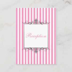 Rosa-und weißegestreifte Einschließungs-Karte Begleitkarte