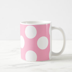 Rosa-und weißegroße Polka-Punkt-Tasse Tasse
