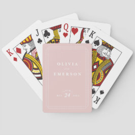 Rosa- und weißeklassische Monogrammbevorzugung Spielkarten