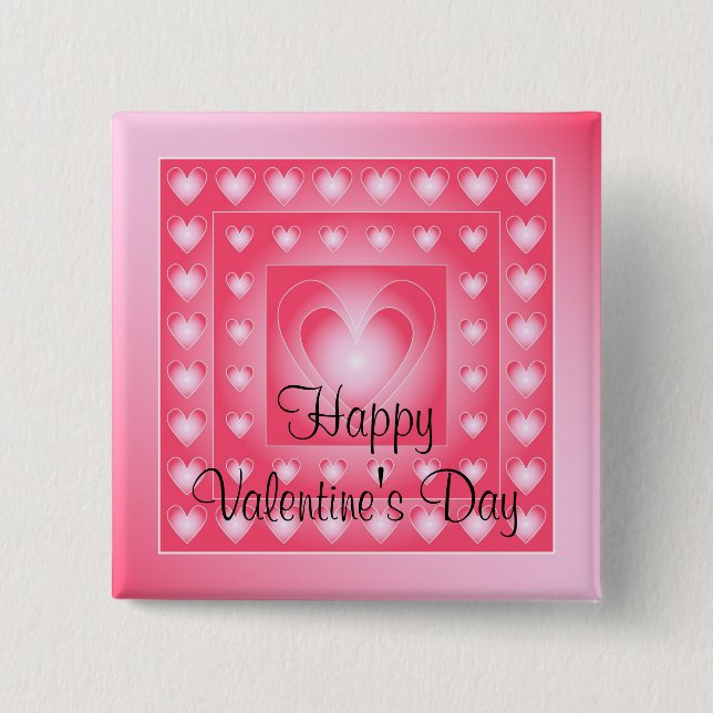 Rosa- und weißeniedliche Herzen Button (Vorderseite)