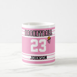 Rosa und weißer Basketball Jersey Tasse