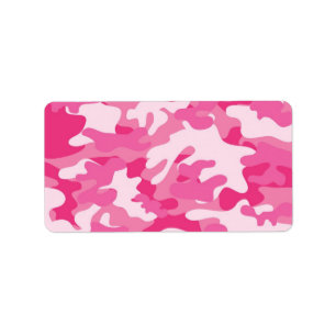 Rosa und weißer Camouflage-Entwurf Adressaufkleber