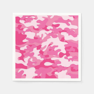 Rosa und weißer Camouflage-Entwurf Serviette