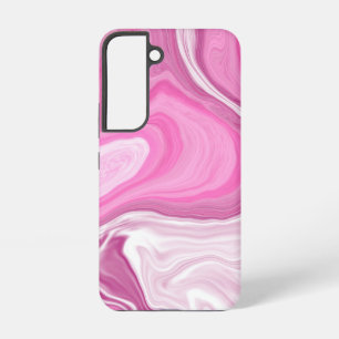 Rosa und weißer Faux-Marmor Samsung Galaxy Hülle