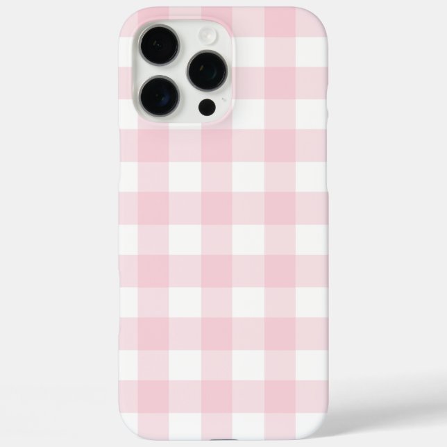Rosa und weißer Gingham-Karo Case-Mate iPhone Hülle (Rückseite)