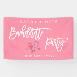 Rosa und weißer Junggeselinnen-Abschied Banner