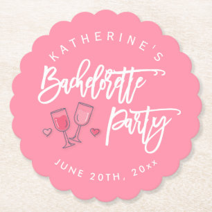 Rosa und weißer Junggeselinnen-Abschied Untersetzer