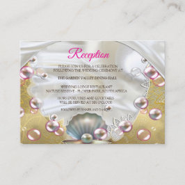 Rosa und weißer Marmor mit gebürstetem Gold Begleitkarte