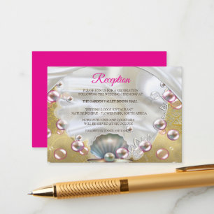 Rosa und weißer Marmor mit gebürstetem Gold Begleitkarte