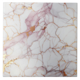 Rosa und weißer Marmor mit Gold Fliese