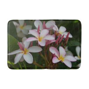 Rosa und weißer Plumeria Badematte