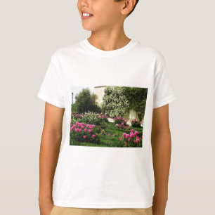Rosa und weißer Rosen-Garten T-Shirt