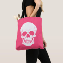 Rosa und weißer Totenkopf gruseliger Halloween