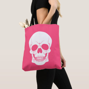 Rosa und weißer Totenkopf gruseliger Halloween