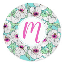 Rosa und weißer tropischer Hibiskus Blumenmuster