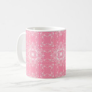 Rosa und weißes florales botanisches Ornament Kaffeetasse