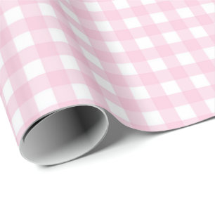 Rosa und weißes Gingham Geschenkpapier