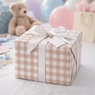 Rosa und weißes Gingham-Karo-Karo-Muster Geschenkpapier
