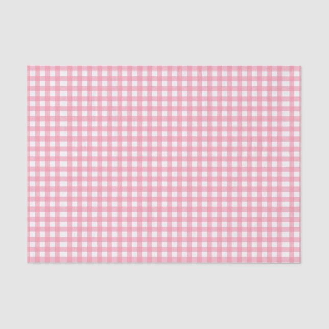Rosa und weißes Gingham-Karo-Seidenpapier Seidenpapier (Vorderseite)