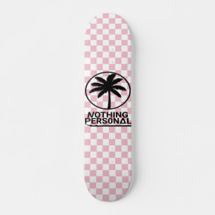 Rosa und weißes Karomuster Skateboard