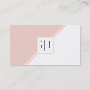 Rosa und weißes Monogramm modern geometrisch Visitenkarte