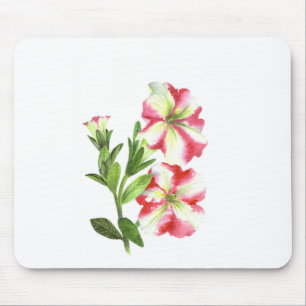 Rosa und weißes Petunias Blumenkultur Mousepad
