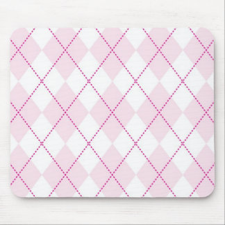 Rosa und weißes Rauten-Muster Mousepad
