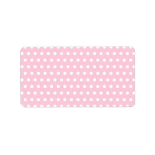 Rosa und weißes Tupfen-Muster. Spotty. Adressaufkleber