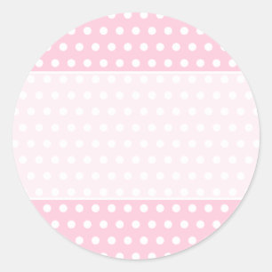 Rosa und weißes Tupfen-Muster. Spotty. Runder Aufkleber