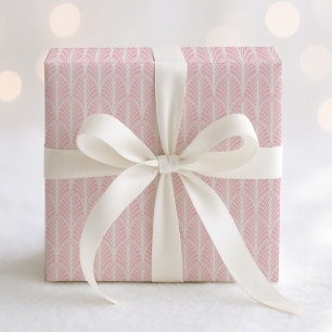 Rosa und weißes vintage Art Deco Fächer Muster Geschenkpapier