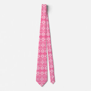 Rosa und weißes Weihnachts-Fair-Isle-Muster Krawatte