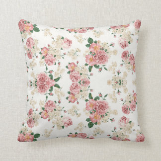 Rosa-und weißesVintages Rosen-Muster-Kissen Kissen