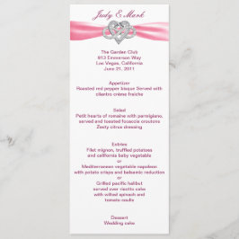 Rosa Unendlichkeit Herz-Hochzeitkarte Menükarte