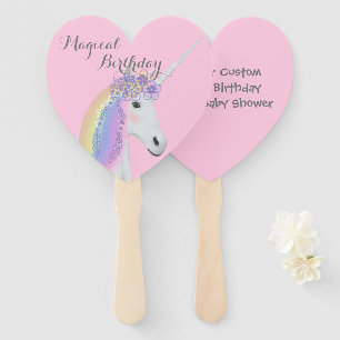 Rosa Unicorn-Geburtstags-Party-Schablone Fächer