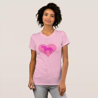 Rosa Unicorn-Herz-T - Shirt