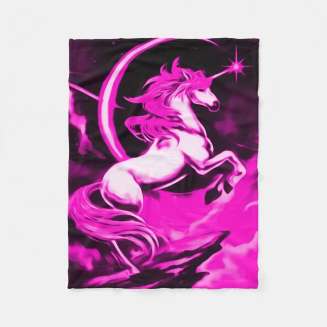Rosa Unicorn-Spritzpistolen-Kunst-Fleece-Decke Fleecedecke (Vorderseite)