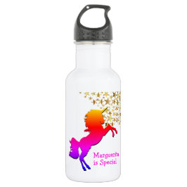 Rosa UNICORN Stars Personalisiert Edelstahlflasche